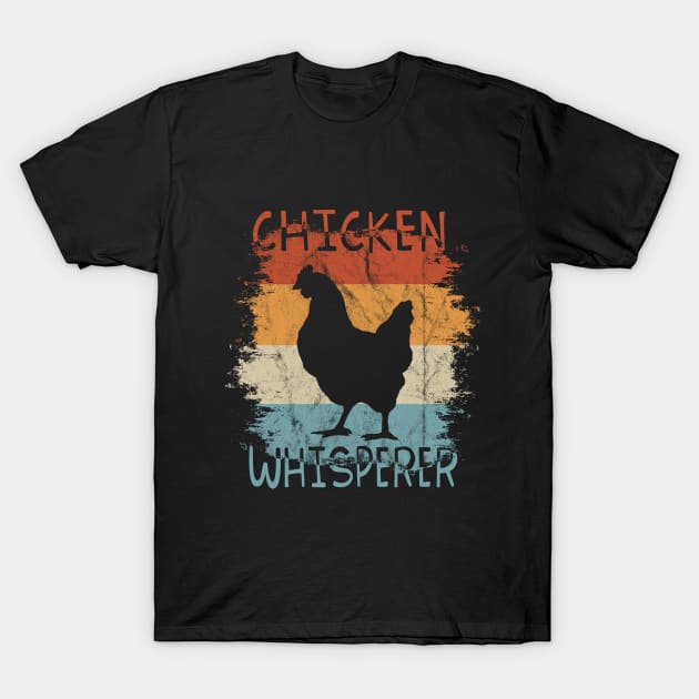 Chicken Whisperer Retro Poultry Silhouette T-Shirt by SkizzenMonster